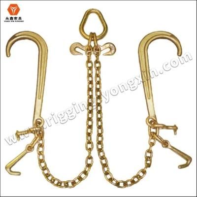 Yellow Galvanized G70 Truck Tow Chain with Double J Hooks