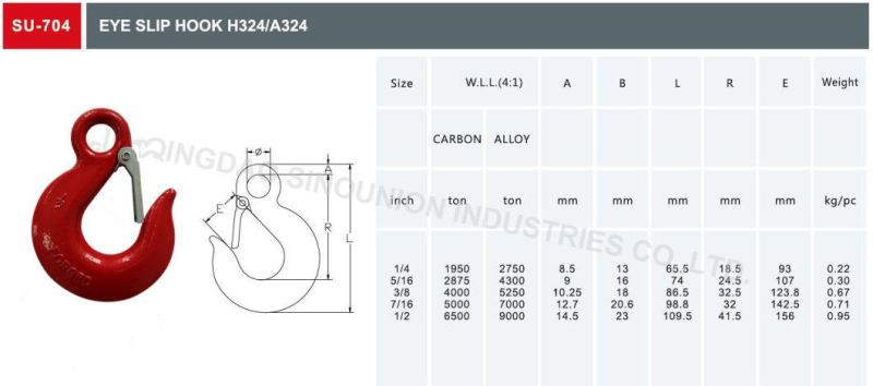 Eye Slip Hook H324 A324