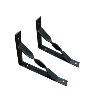 China Manufacturer Fittings Hardware Heavy Duty Metal Black L Wall Shelf Bracket