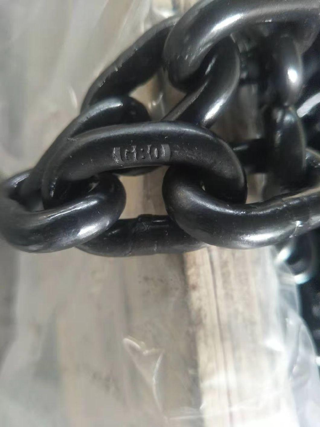 High Strength G80 Lifting Chain Black Finished Iron Drum Packing
