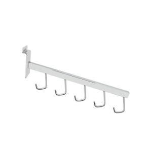 Chrome Display Garage Slatwall Handrail with 5 Hooks