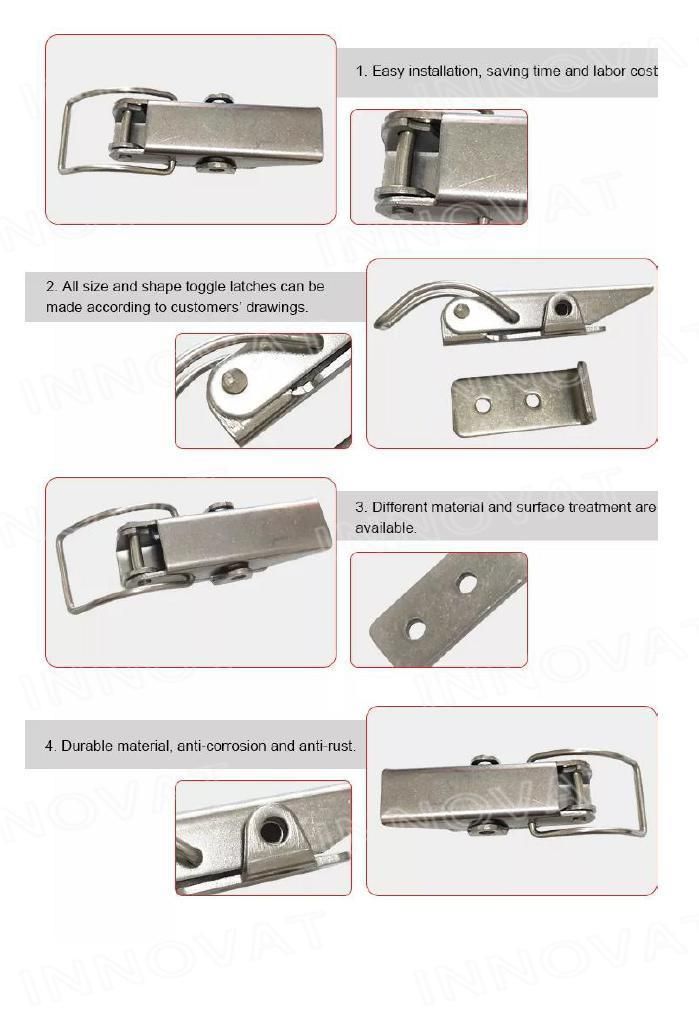 Stainless Steel Toggle Latch with Spring for Case or Box/Small Spring Toggle Lock Clasp Buckle Latch Type Toolbox Stainless Steel Toggle Latch