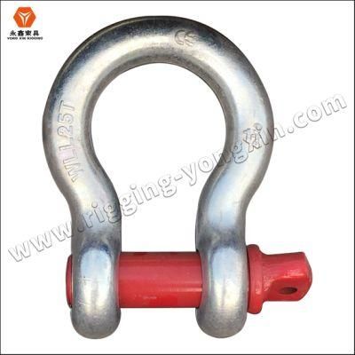 China Manufacturer Us Type G209 Galvanized Steel Drop Forged Heavy Duty Lifting Bow Shackles with Screw Pin