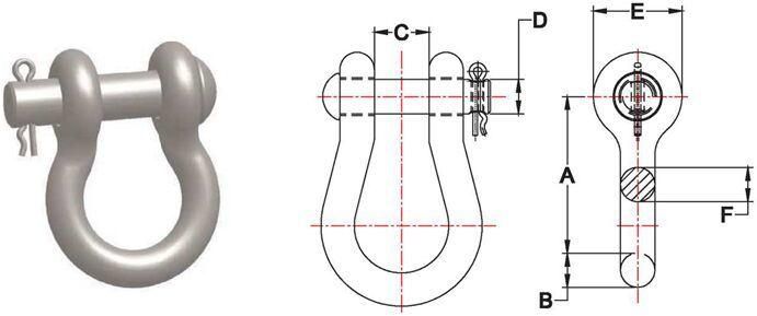 Pole Line Hardware Fitting Galvanized Steel Anchor Chain Shackle