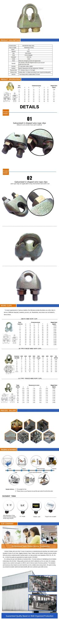 Galvanized Malleable Adjustable DIN 1142 Wire Rope Clip