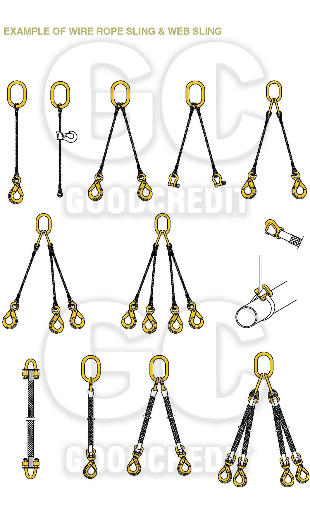 Yellow Zinc Grade 70 Chain with Clevis Grab Hook G70 Binder Chain