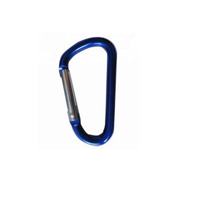 China Factory Wholesale Fashion Metal D Shape Keychain, Key Ring Aluminium Carabiner Clip