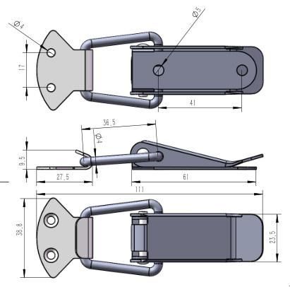 Dk003 Steel Nickel Toggle Latch Fastener