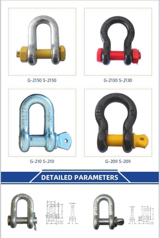 Us Type G2130 G209 G2150 G210 Galvanized Lifting Shackle