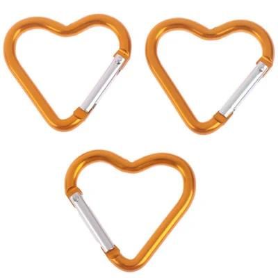 Fashion Heart Shaped Aluminum Carabiner Buckle Pack Spring Snap Keychain Clip Carabin Camping Hiking Backpack Accessory