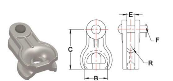 Galvanized Thimble Clevis for Pole Line Hardware