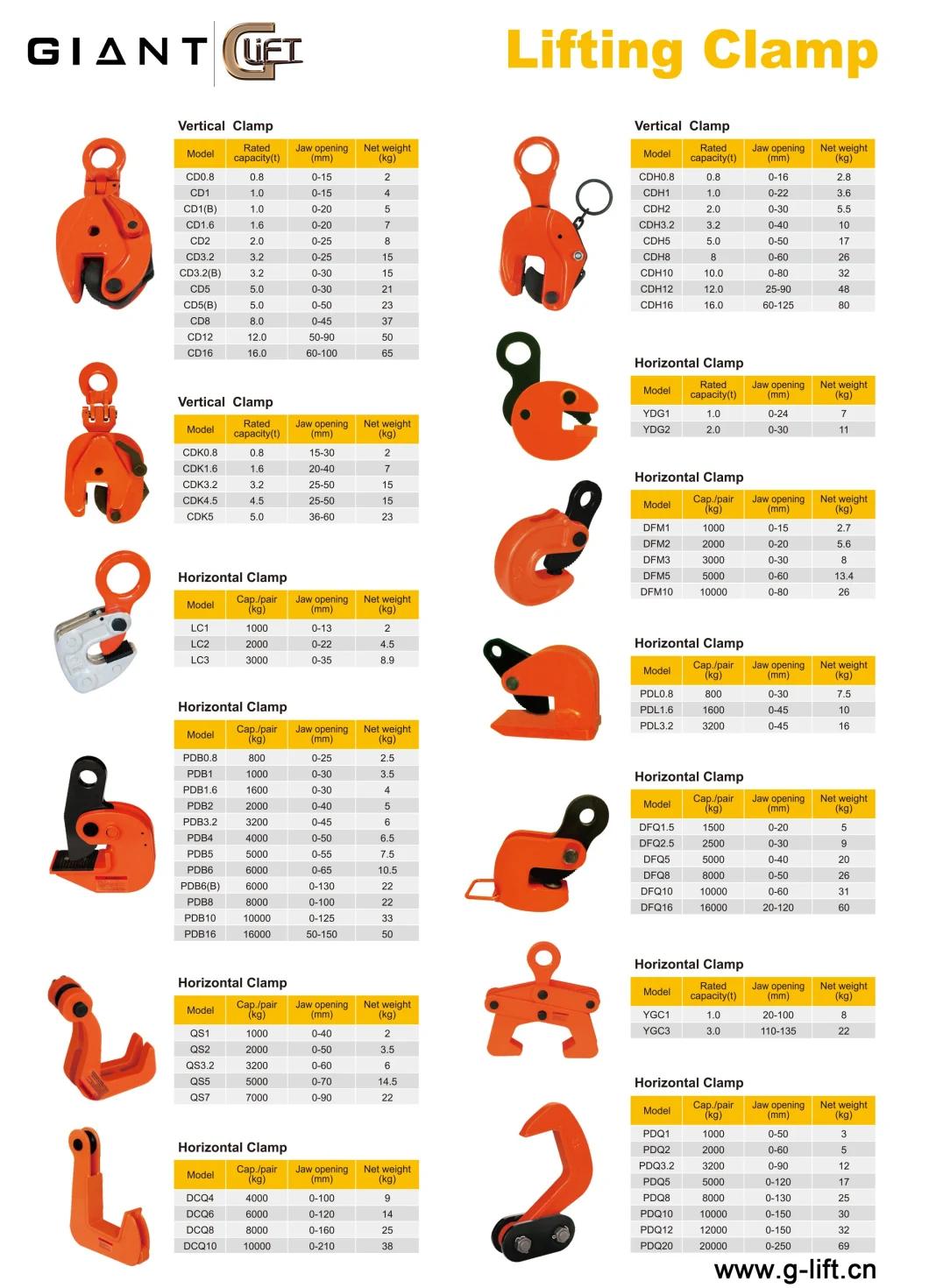 Lifting Horizontal Clamp for Chain Hoist Steel 1000kg 2000kg 5000kg 10000kg