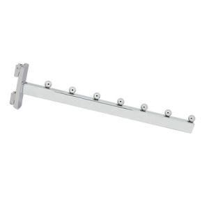 Metal Chrome 7 Beads Wall Mounting Display Hanger Hooks for Slotted Channel