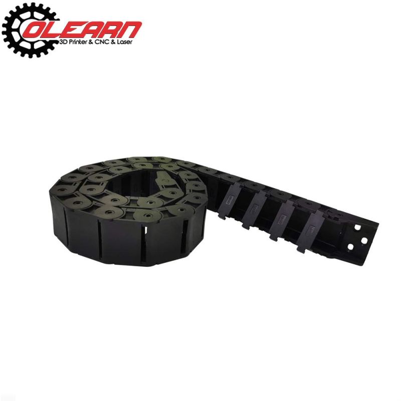 Olearn Black Plastic Flexible Nested Semi Closed Drag Chain Cable Wire Carrier 1m 18mm X 37mm for Electrical Machines