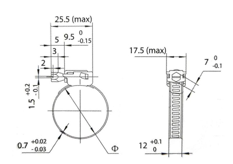 Non-Perforated Band Quick Release Adjustable Hose Clamp