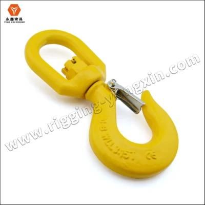 Rigging Us Type Steel Drop Forged S322 Heavy Chain Hoist Lifting Crane Swivel Hook with Safety Latch