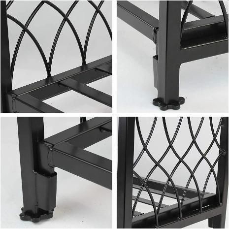 Wood Storage Log Rack Decorative Heavy Duty Steel Firewood Carrier