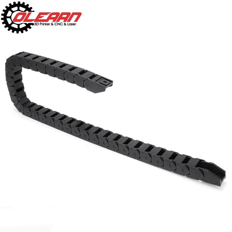 Olearn 15mm X 15mm Black Plastic Cable Wire Carrier Drag Chain 1m Length for CNC