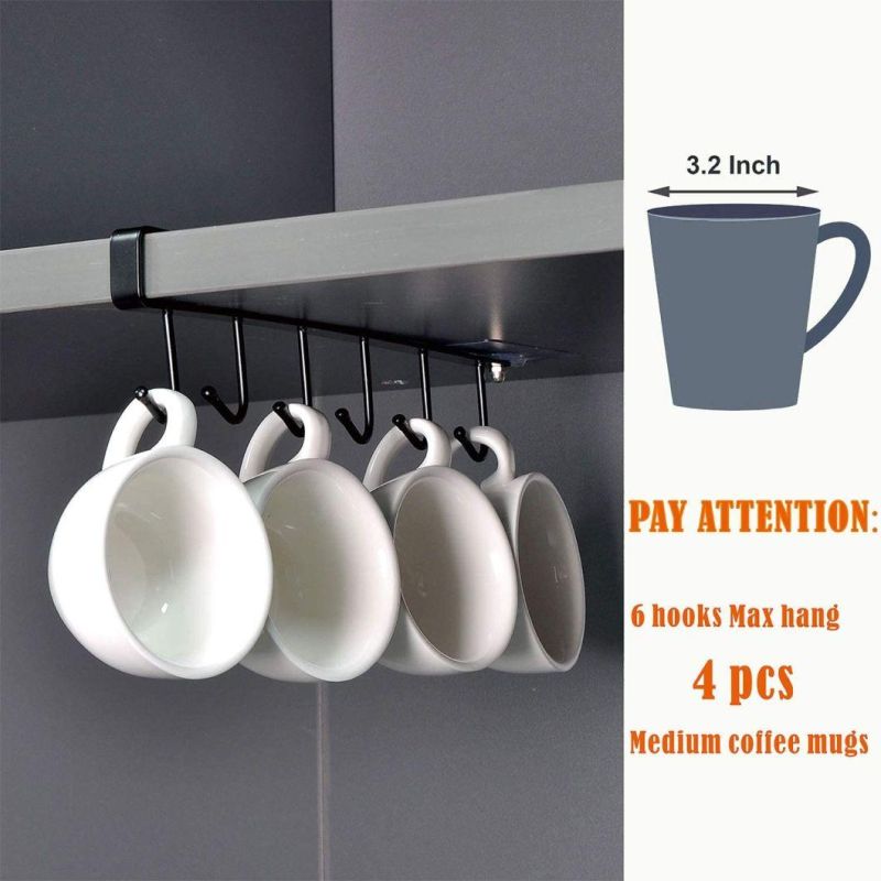 Cup Holder Under Cabinet Mug Hanger Hangers Under Shelf 6 Hook