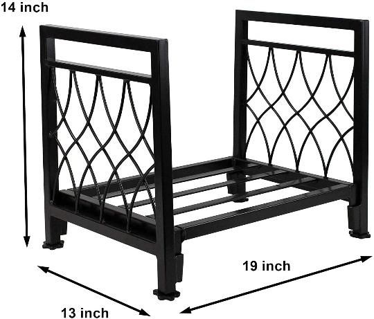 Wood Storage Log Rack Decorative Heavy Duty Steel Firewood Carrier