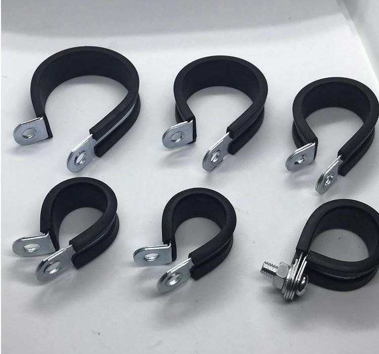 Two Holes Fixing All Size P Type Rubber Hose Clamp