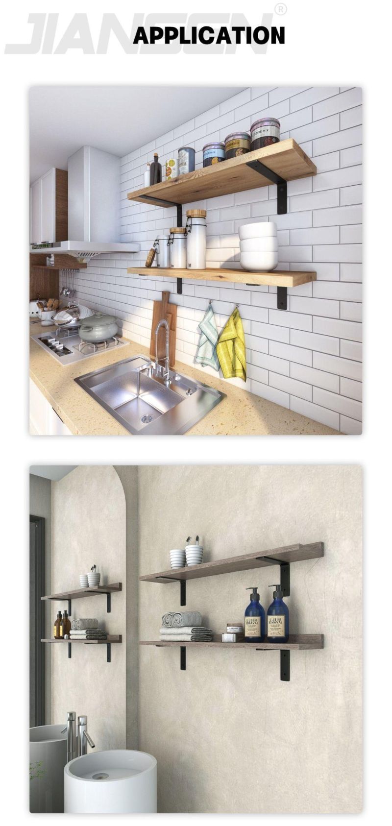 OEM Pure DIY Industrial Furniture Metal Wall ODM L Classic Hardware Shelf Bracket