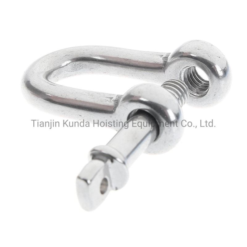 High Quality Screw Pin European JIS Type Heavy Duty Bow Shape Anchor Shackle 304 AISI316 Stainless Steel Shackle Rigging Hardware Fittings