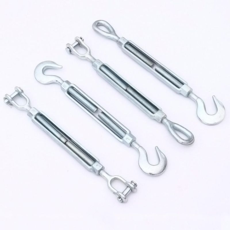 China Manufacturer Marine Hardware Safety Stainless Steel SS304 S316 High Polished Eye and Hook Wire Rope Turnbuckles