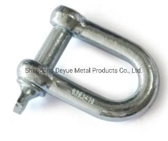 Eletro Galvanized Carbon Steel Forging European Type Large Lifting Marine D Dee Shackle