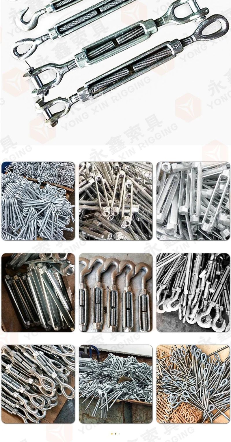 Stainless Steel AISI304/316 Open Body Turnbuckles Eye and Hook Construction Size of 20mm Steel Turnbuckle