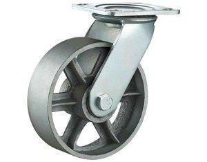 Heavy Duty Solid Steel / Cast Iron Casters Swivel Top Plate