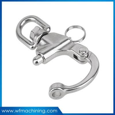 Customized Stainless Steel Snap Hook with Eyelet &amp; Spring Pin