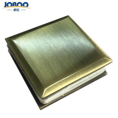Newest Fashion Style Metal Bevel Edge Brass Square Floor to Glass Panel Glass Clamp for 12mm Glass