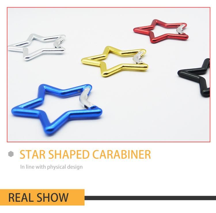 Aluminum Colorful Star Shape Carabiner with Bent Gate