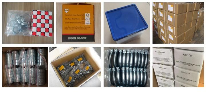 Yellow Zinc Plating Steel Double Bolt Clamp with 20mm 24mm Bandwidth