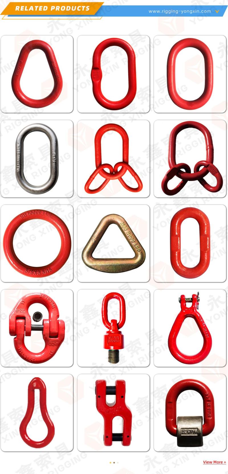 Rigging Hardware Forged Alloy Steel Pear Shaped Weldless Alloy Master Link