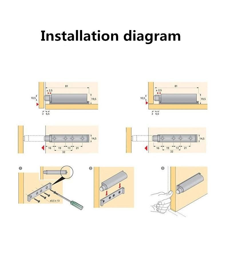 Factory Price Sliding Door Push to Open Latch Plastic Damper