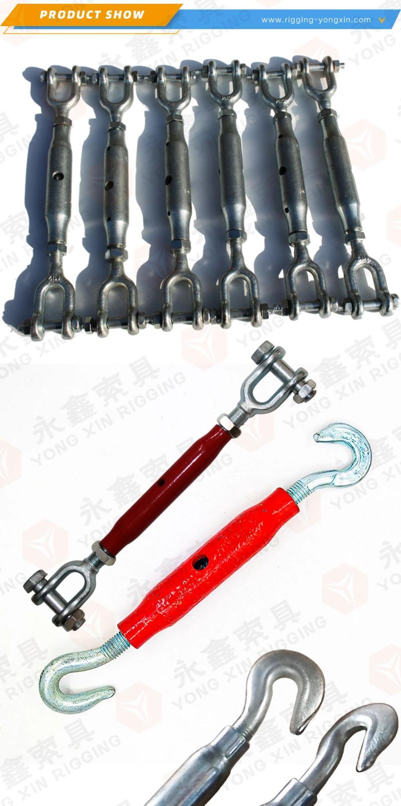 China High Strength European Type Rigging Screw DIN 1478 DIN1478 Carbon Steel Ratchet Close Body Turnbuckle