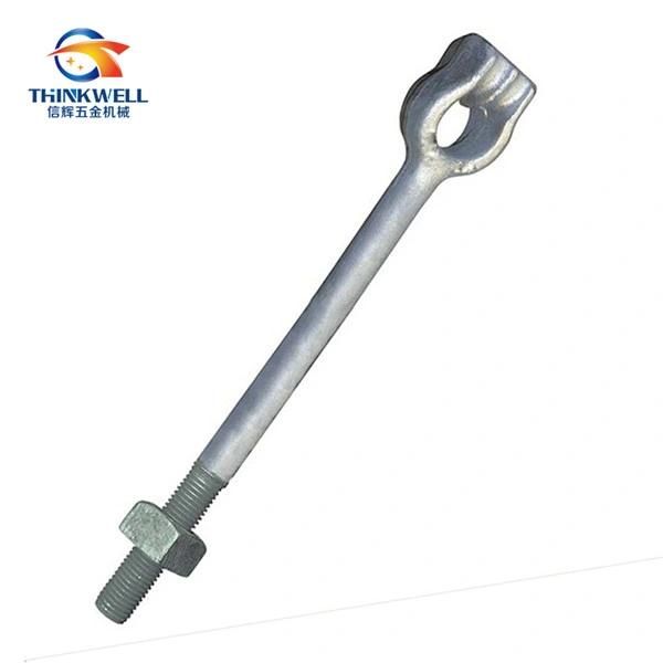 Hot DIP-Galvanized Twin Eye/Strand Screw Anchor Rod Bolt