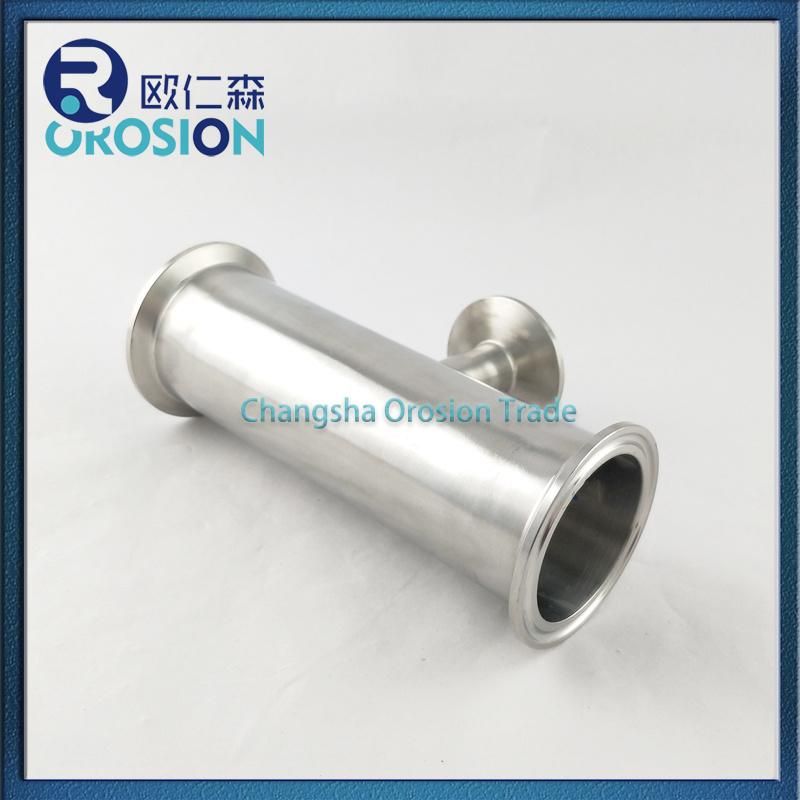 Sanitary Food Grade Stainless Steel Tc Clamped Equal Tee