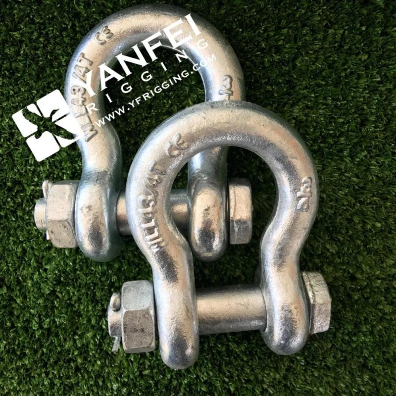 6times Hot DIP Galvanized G2130 Bow Shackle with Safety Pin
