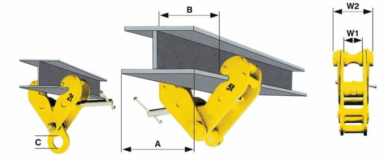 Fixed Lifting Equipment Beam Clamp for H-Beam