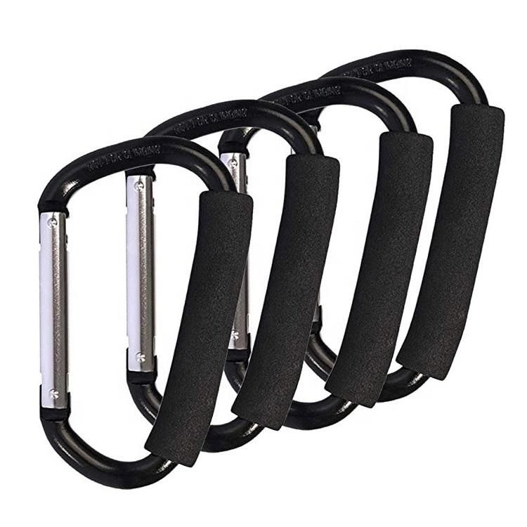 Large Aluminum D-Style Carabiner Carry Handle with Sponge for Shopping Bags