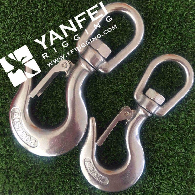 12mm Stainless Steel Swivel Hook with Safety Catch