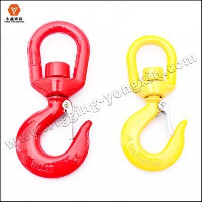 Red Painted Drop Forged Us Type S 322 Heavy Chain Hoist Lifting Swivel Hook with Safety Latch