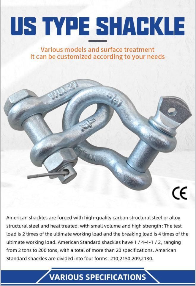 Us Type G2130 G209 G2150 G210 Galvanized Lifting Shackle