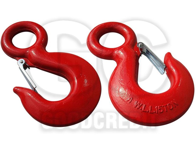 Wholesale Hardware Rigging Chain Lift Rigging Alloy Steel Drop Forged Eye Slip Hook with Safety Latch