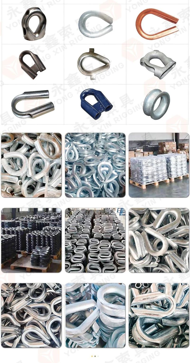 High Quality 1/2" 3/4" 7/8" G414 Hot DIP Galvanized Rigging Hardware Heavy Duty Us Type Cable Thimble