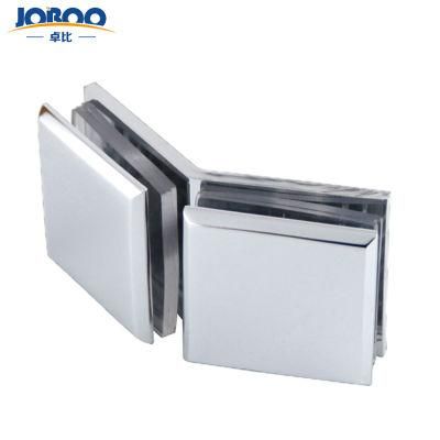 Wholesale High Quality Copper Bright Chrome Beveled Edge Glass to Glass Door Clamp Bracket for Toilet Bathroom