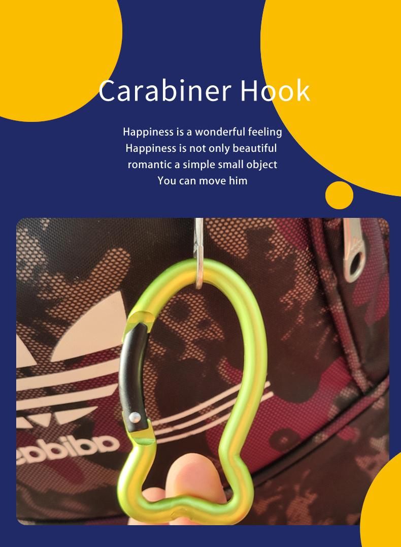 62mm Colored Fish Shaped Aluminum Carabiner Hook Clip for Promotion Gift